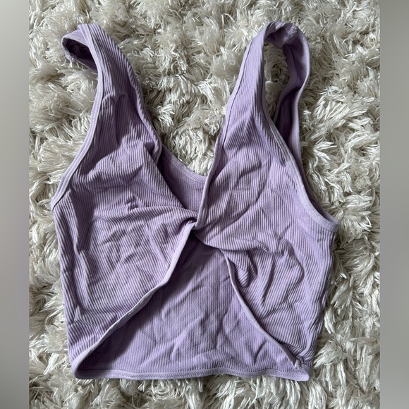 Lavender Ribbed Crop Top - Picture 1 of 4